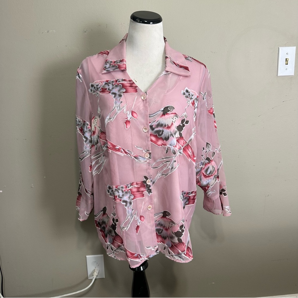Dress barn size‎ 3X Pink Floral Women's Top